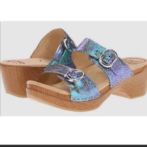 Dansko “Sophie” Mermaid Metallic Sandals